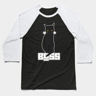 Black Cat Boss Baseball T-Shirt